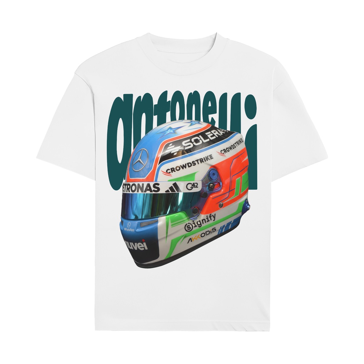 Antonelli Helmet Tee - White front