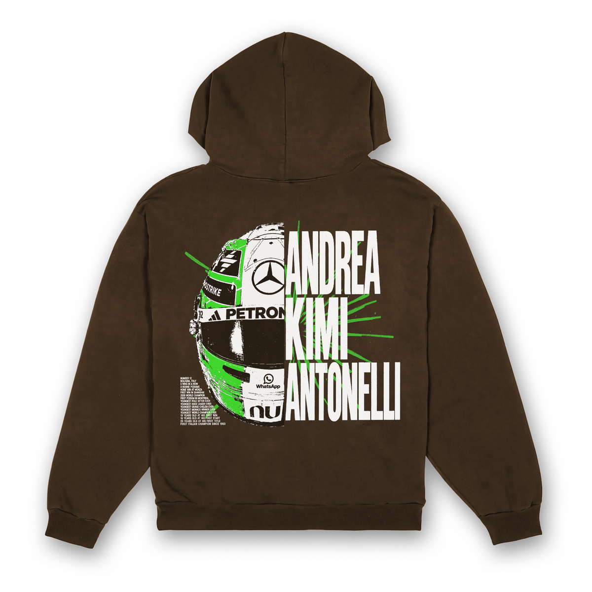 Antonelli Split Helmet Hoodie - Dark Chocolate back