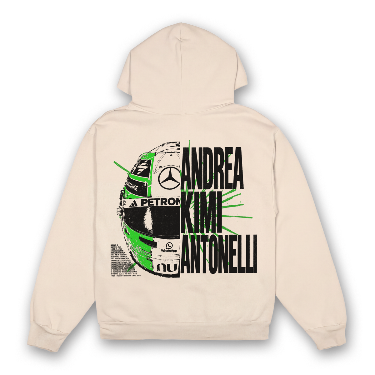 Antonelli Split Helmet Hoodie - Sand back