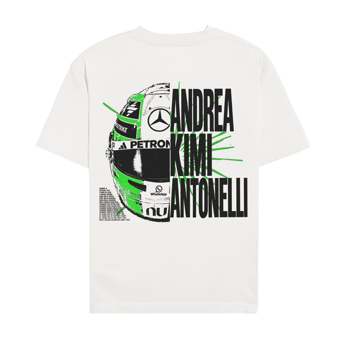 Antonelli Split Helmet Tee - White back