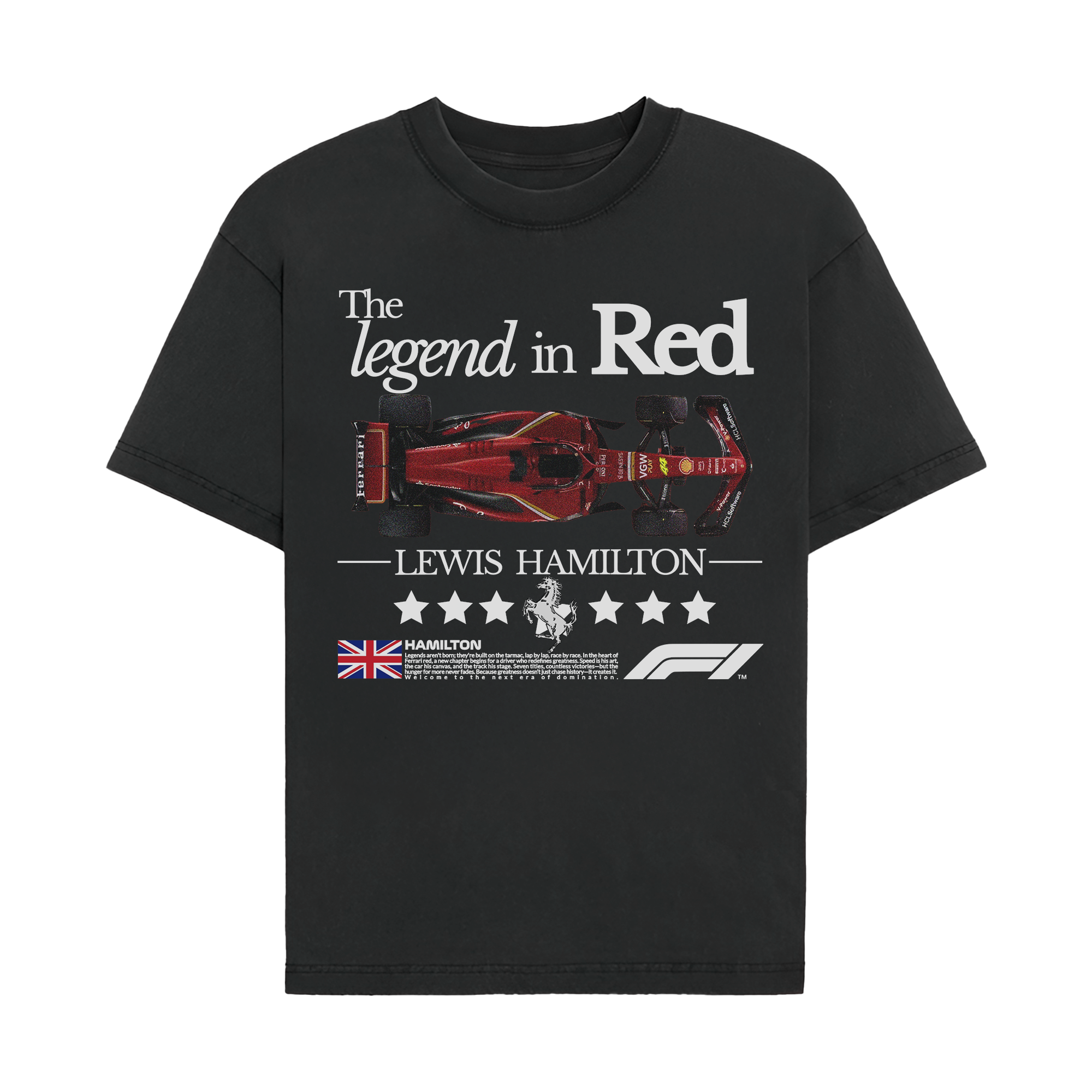Lewis Hamilton Legend in Red T-shirt