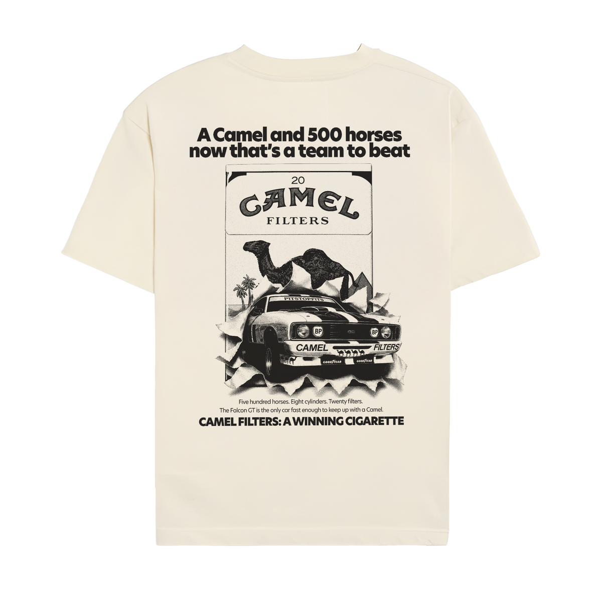 Camel Vintage Racing Graphic Shirt - Off-White back