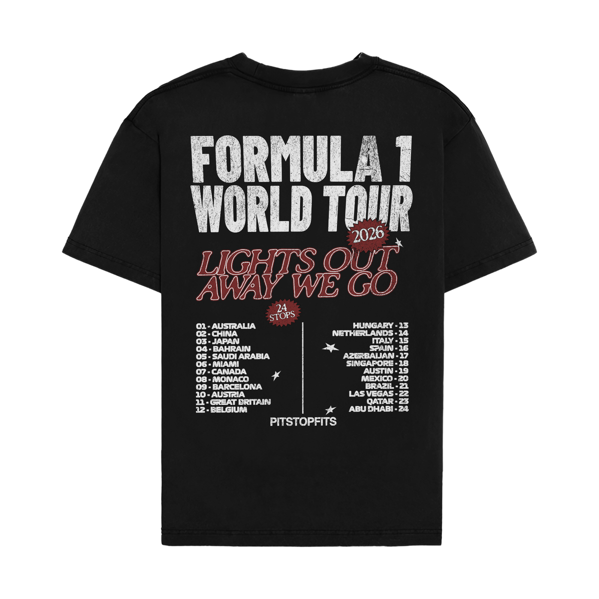 F1 World Tour 2026 Vintage Shirt - Black back