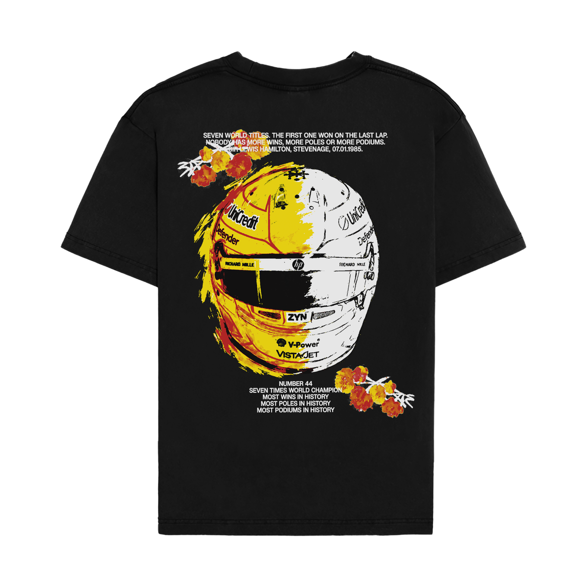 Hamilton Floral Helmet Tee - Black back
