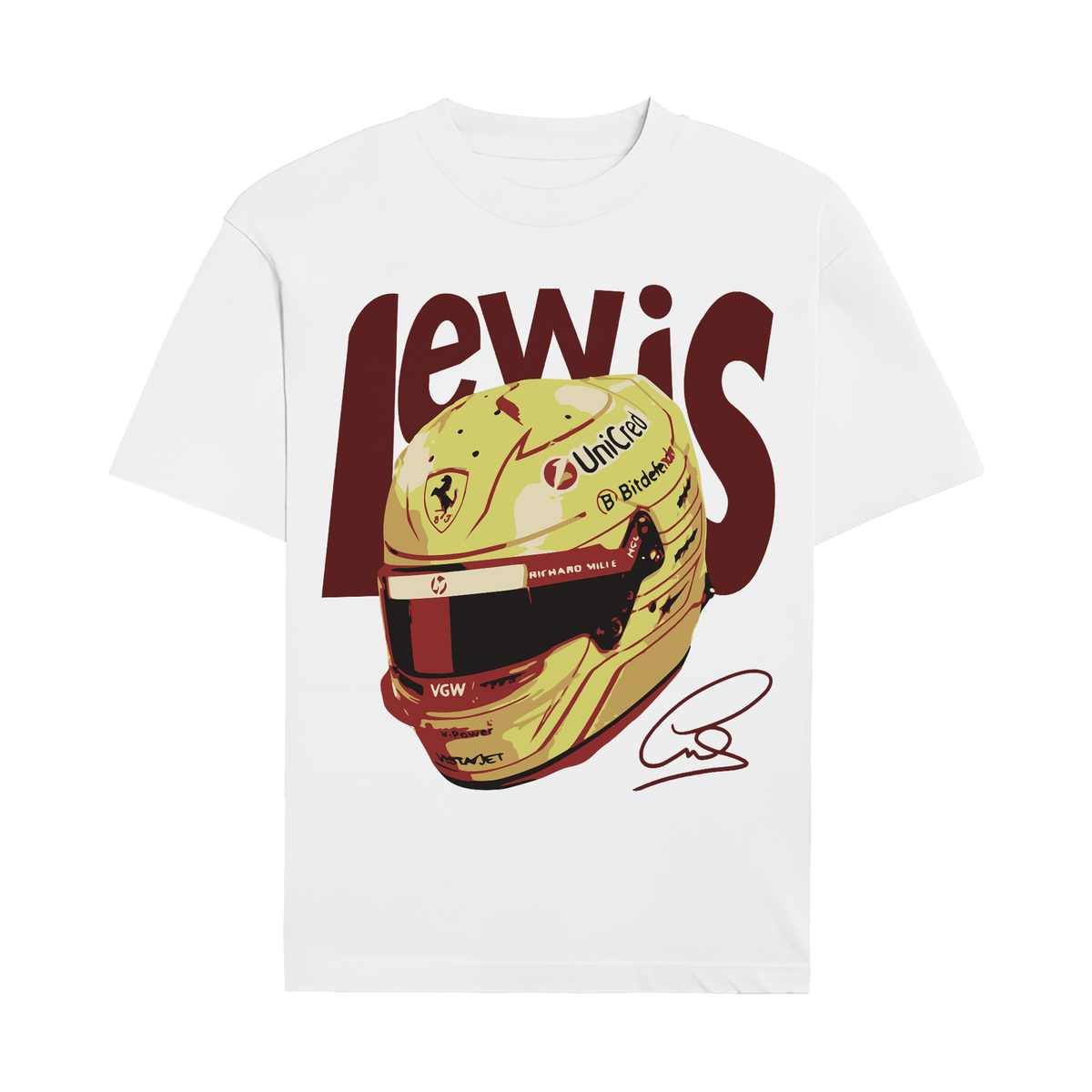 Hamilton Helmet Graphic T-shirt - White front