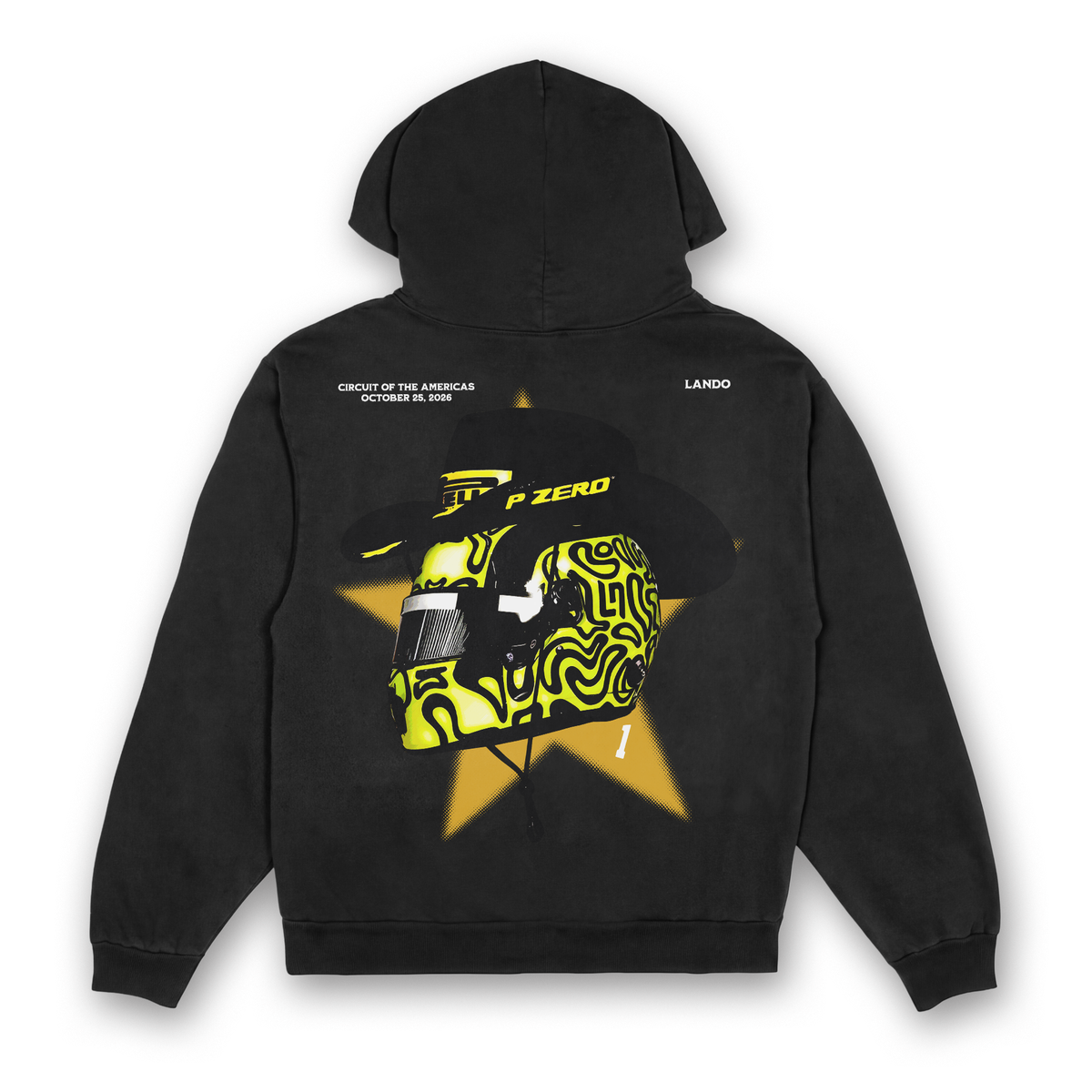 Lando Cowboy Helmet Hoodie - Black back