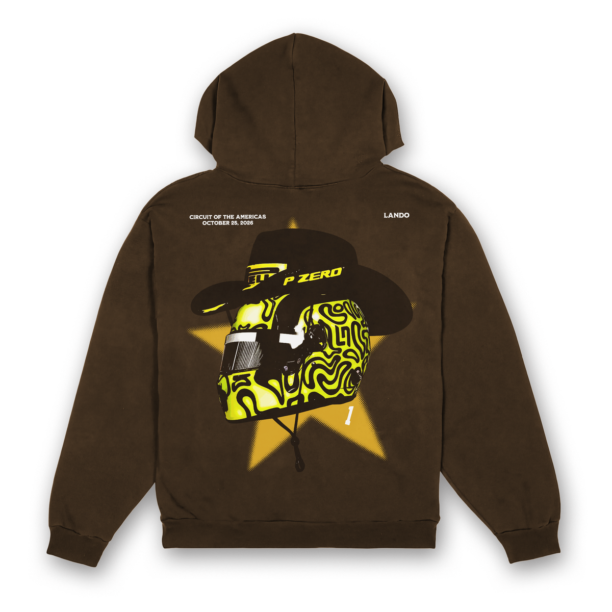 Lando Cowboy Helmet Hoodie - Dark Chocolate back