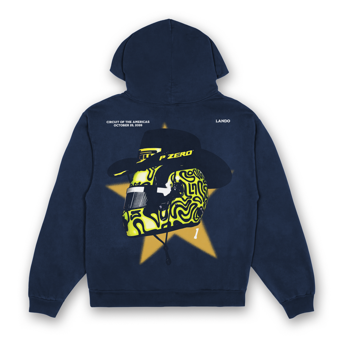 Lando Cowboy Helmet Hoodie - Navy back