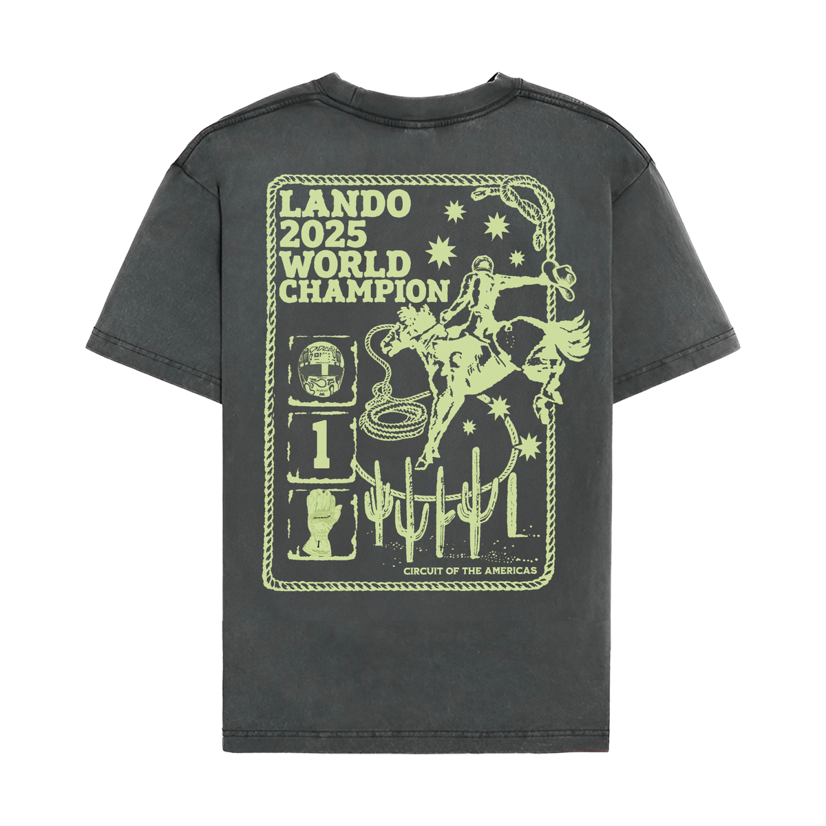 Lando Cowboy Tee - Washed Black back