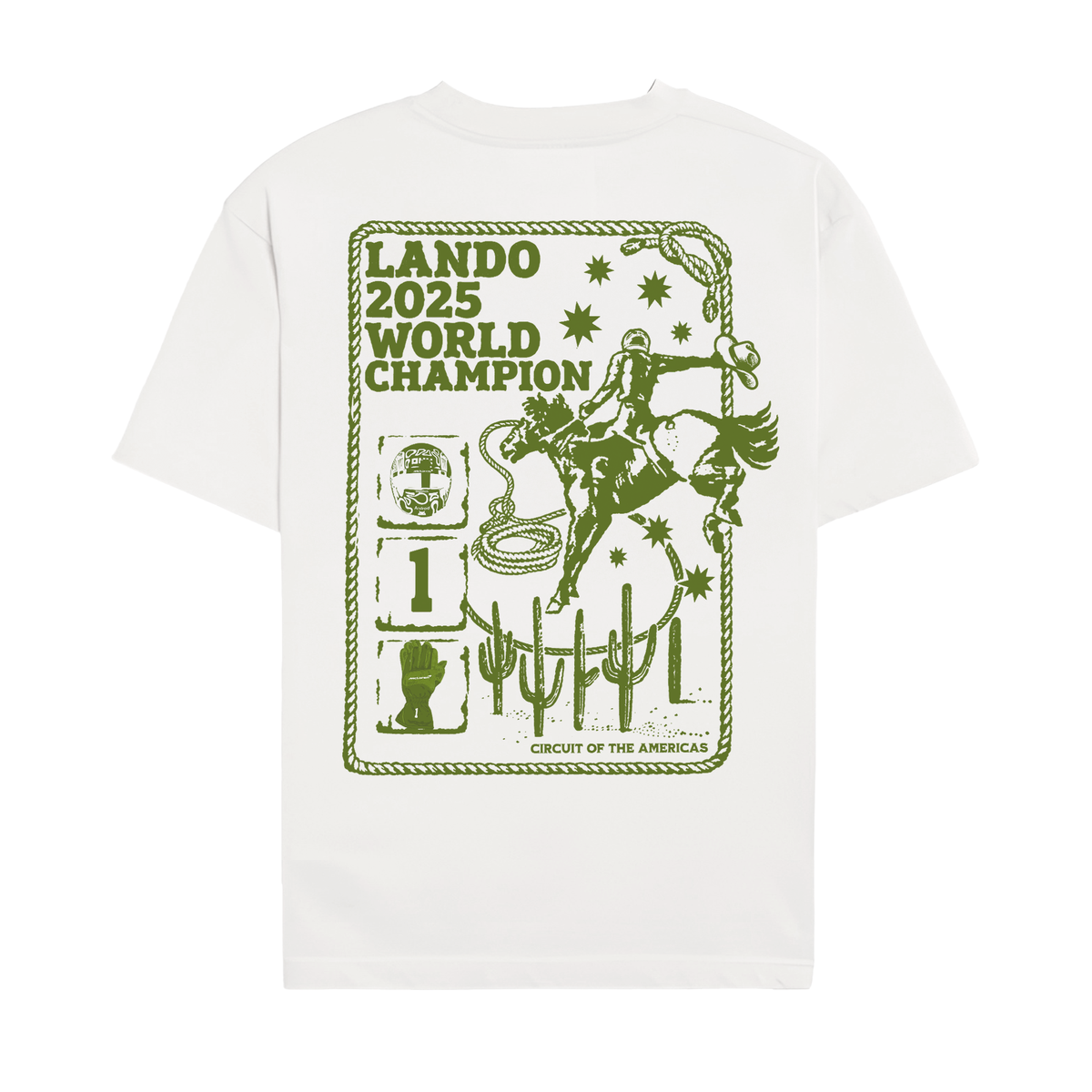 Lando Cowboy Tee - White back