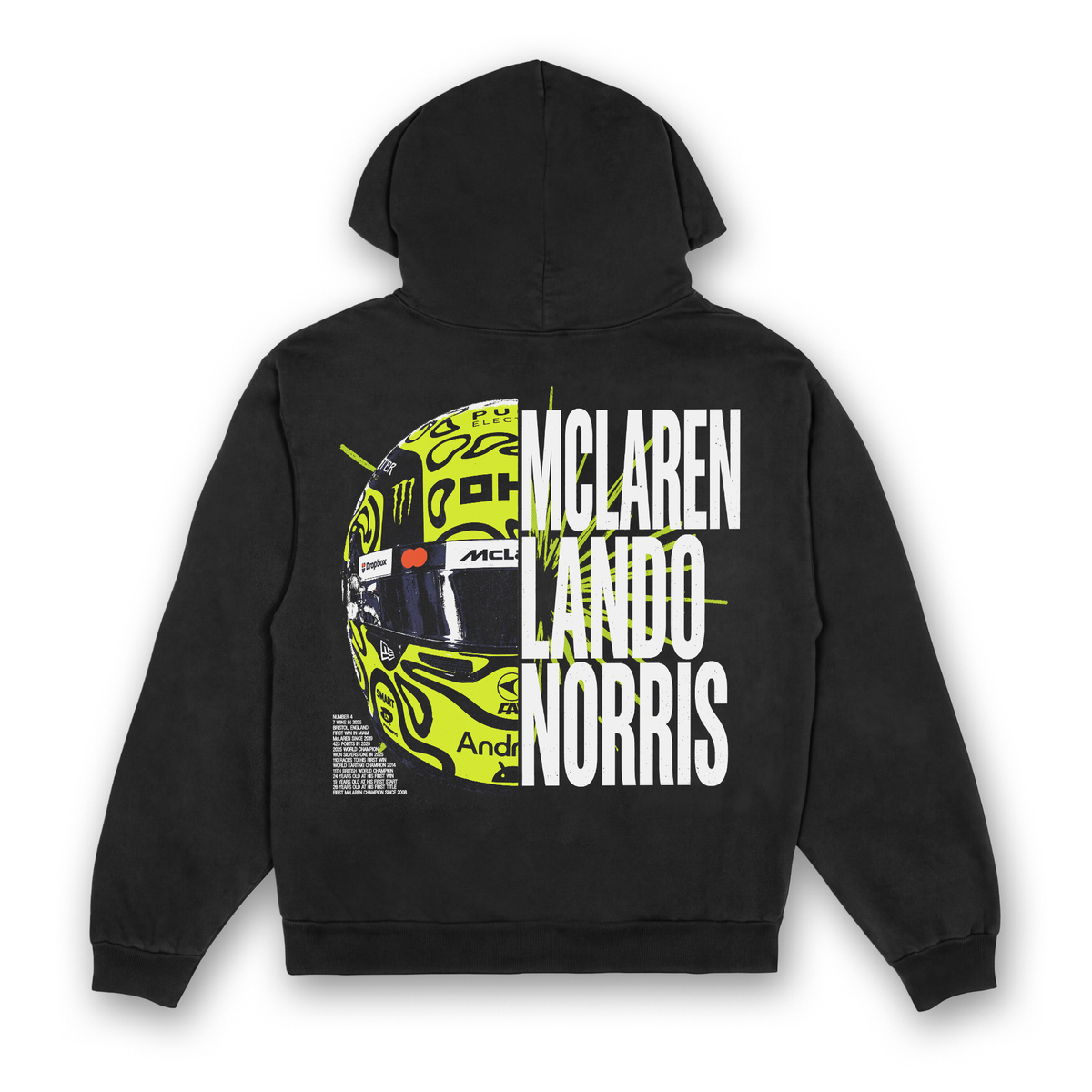 Lando Split Helmet Hoodie - Black back