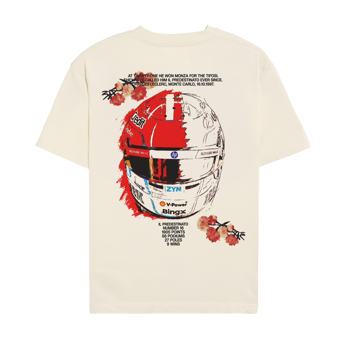 Leclerc Floral Helmet Tee - Off-White back