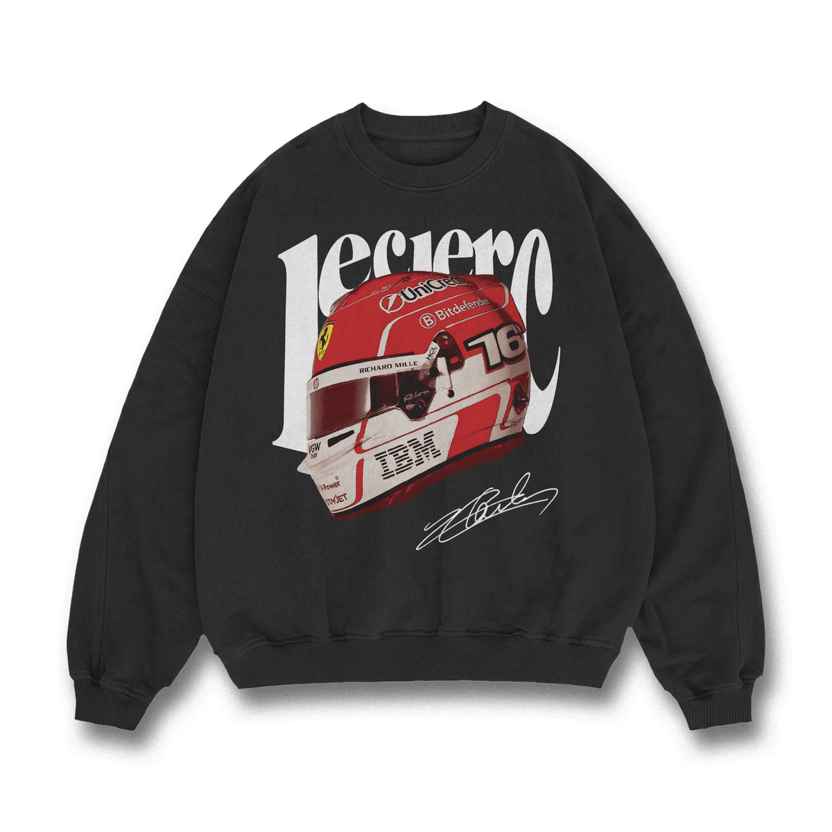Leclerc Helmet Crewneck - Black front