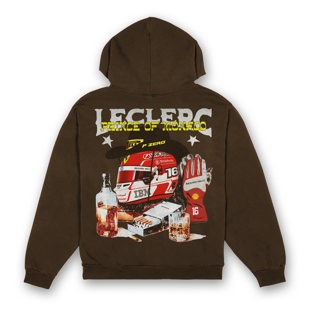 Leclerc Western V2 Hoodie - Dark Chocolate back