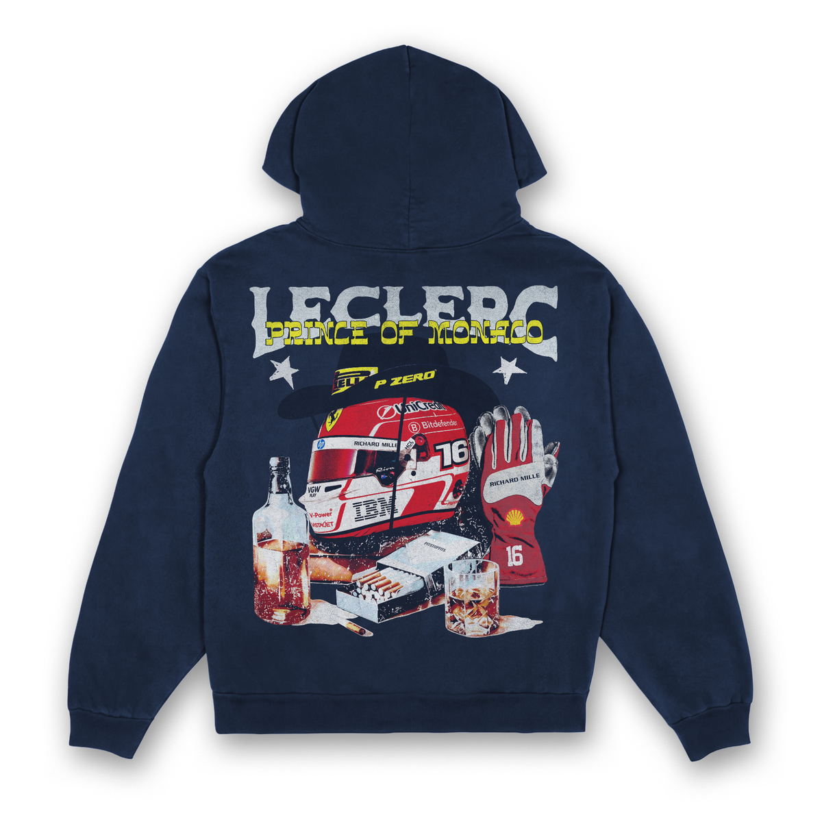 Leclerc Western V2 Hoodie - Navy back