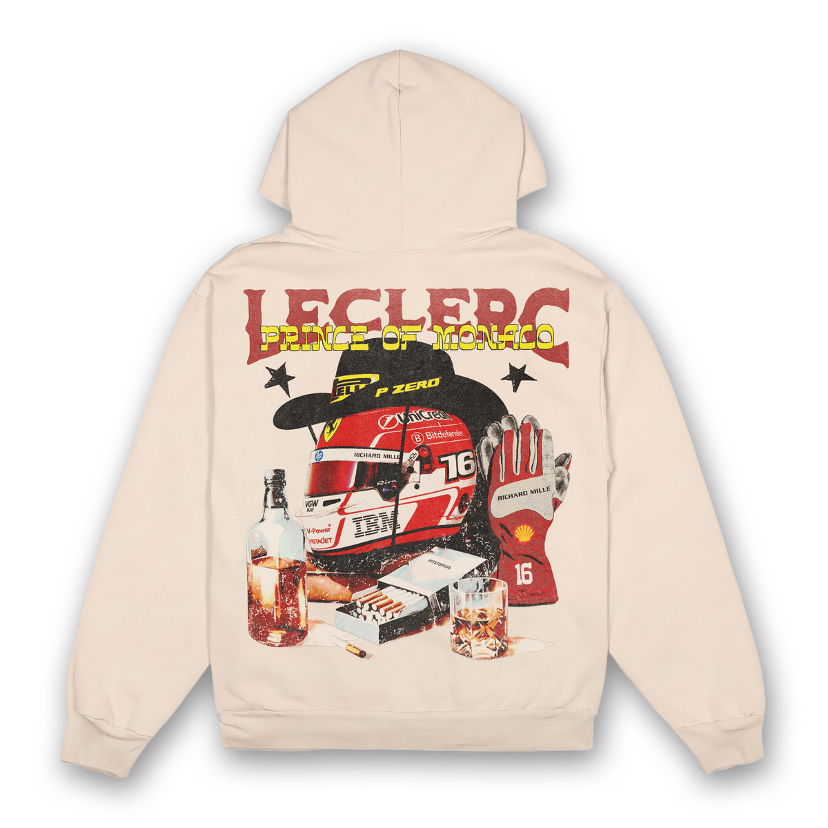 Leclerc Western V2 Hoodie - Sand back