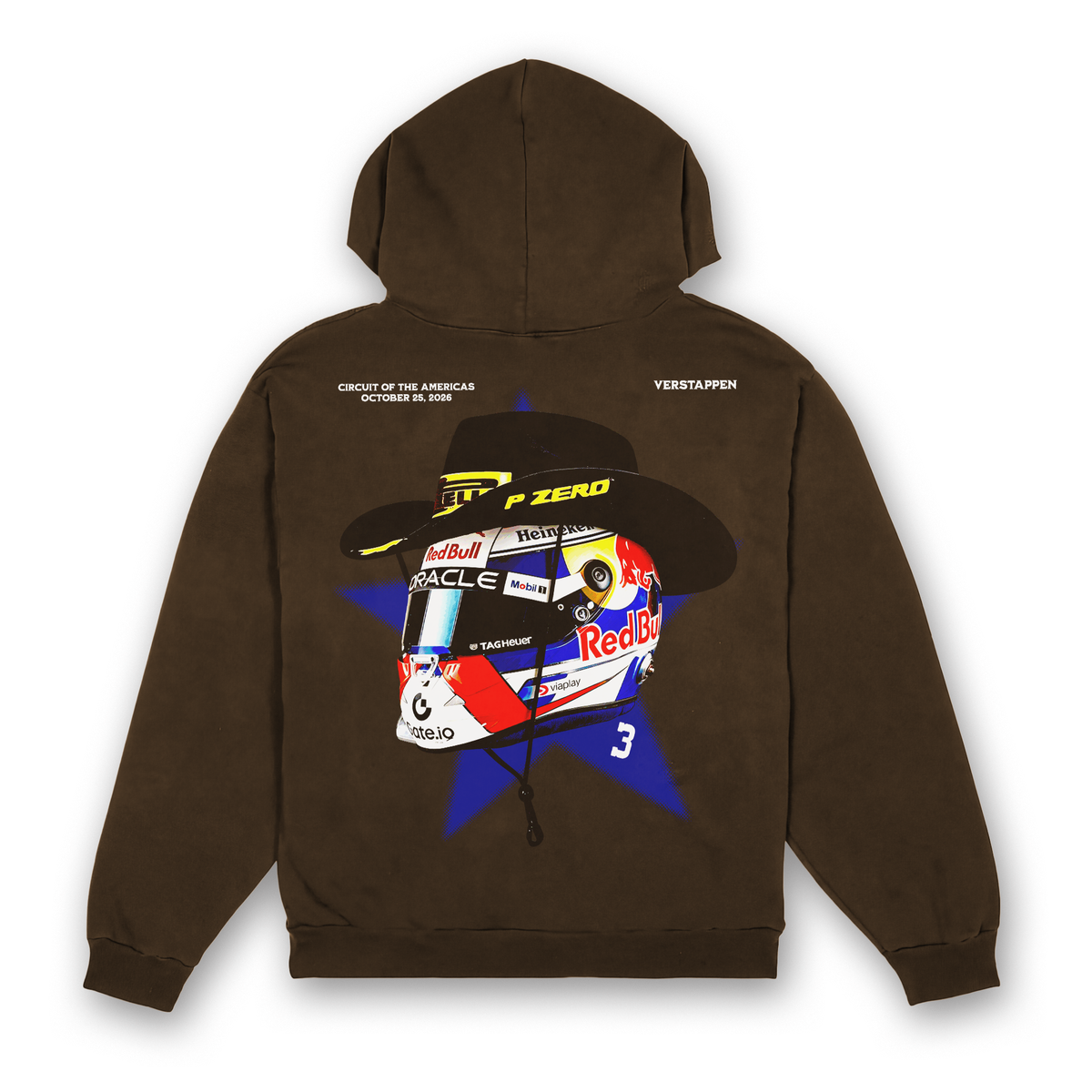 Max Cowboy Helmet Hoodie - Dark Chocolate back