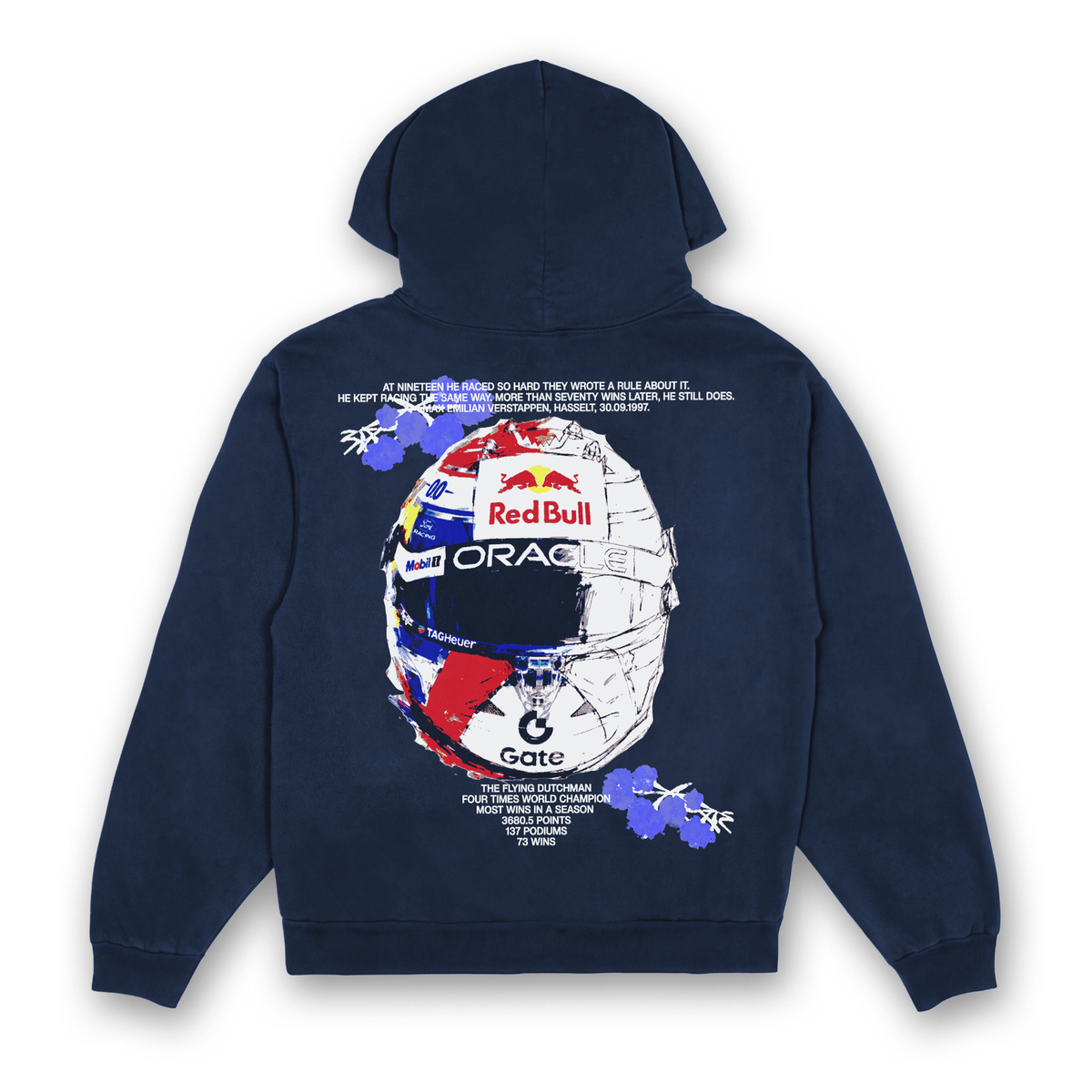 Max Floral Helmet Hoodie - Navy back