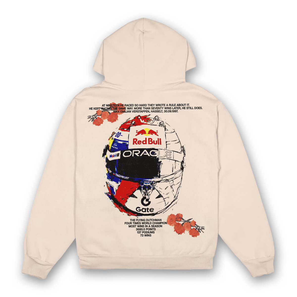 Max Floral Helmet Hoodie - Sand back