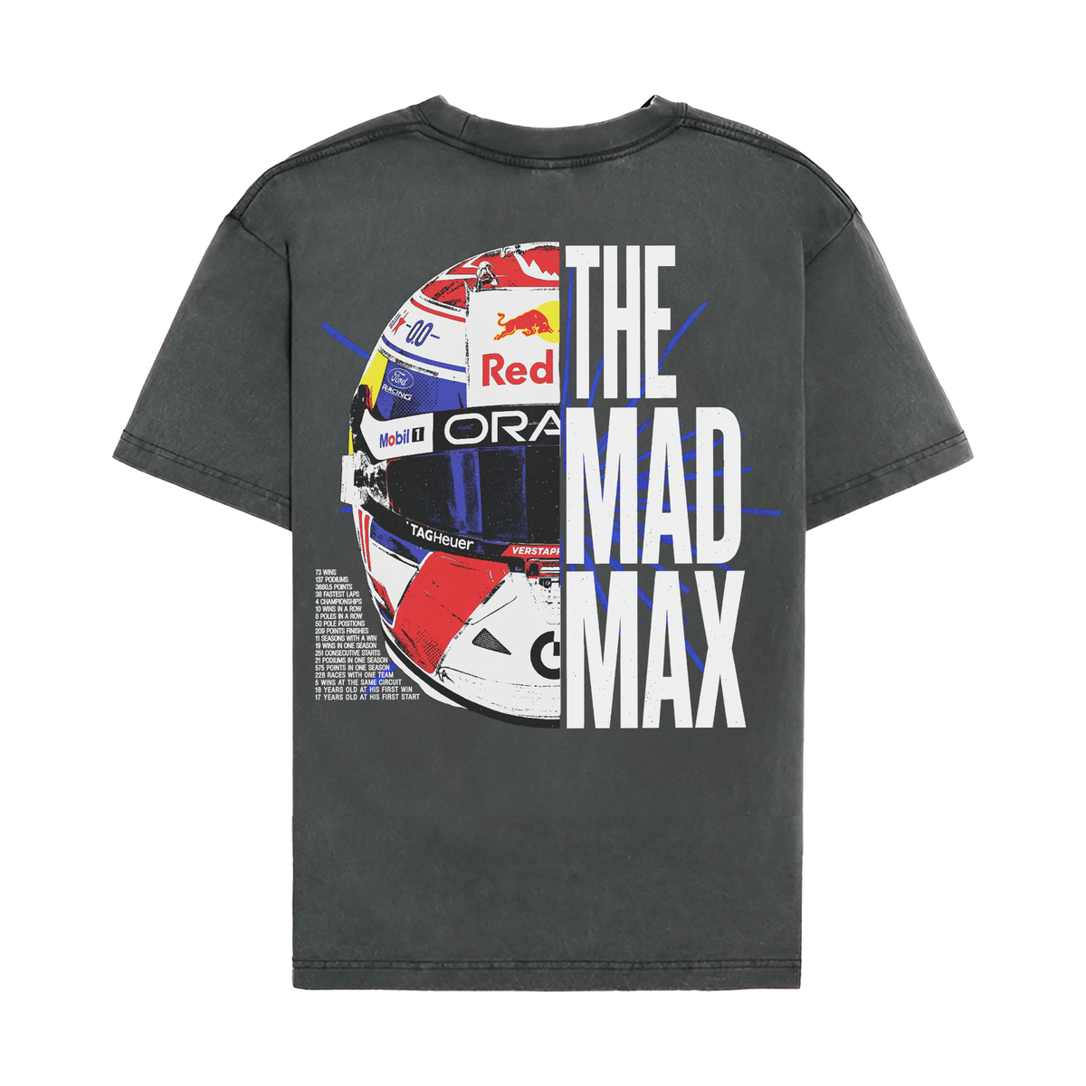 Max Split Helmet Tee - Washed Black back