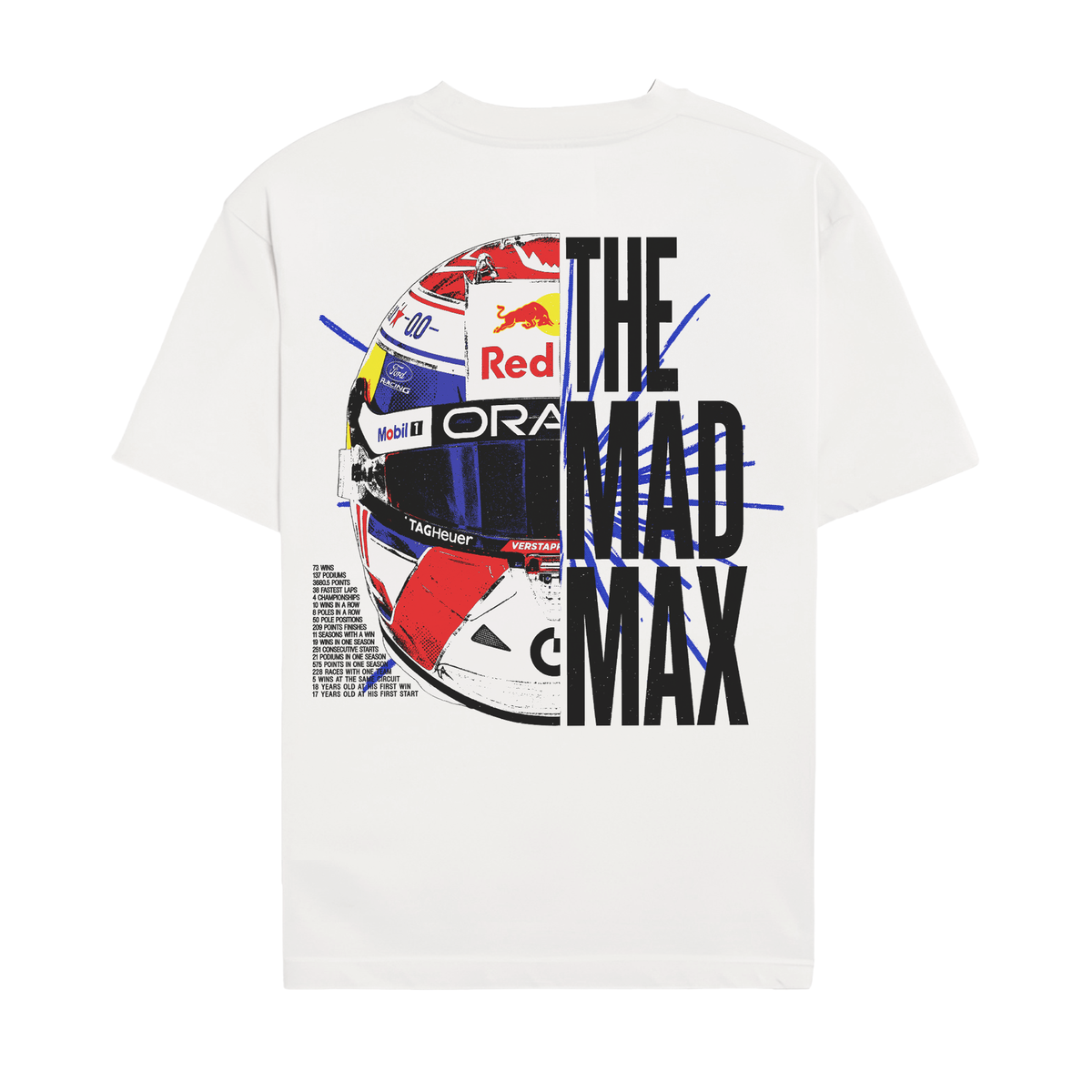 Max Split Helmet Tee - White back