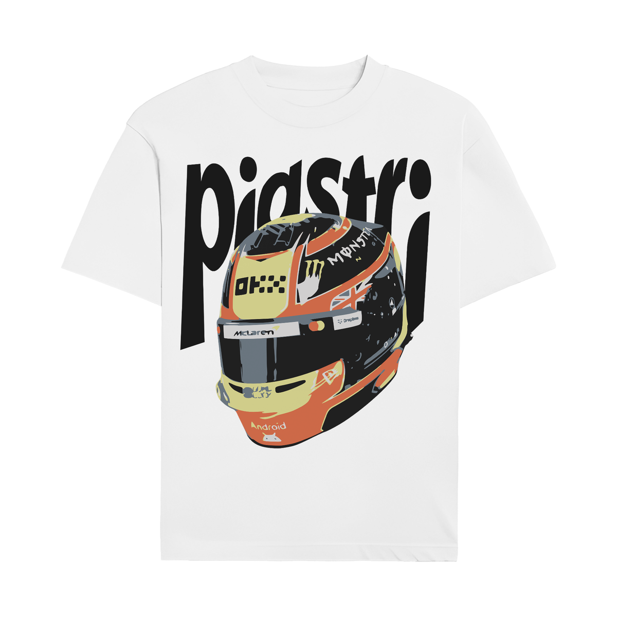 Piastri 2.0 Helmet Graphic T-shirt - White front