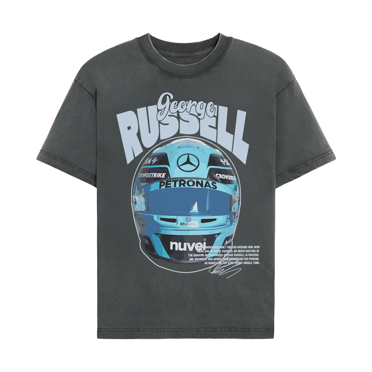 Russell V2 Helmet Tee - Washed Black front