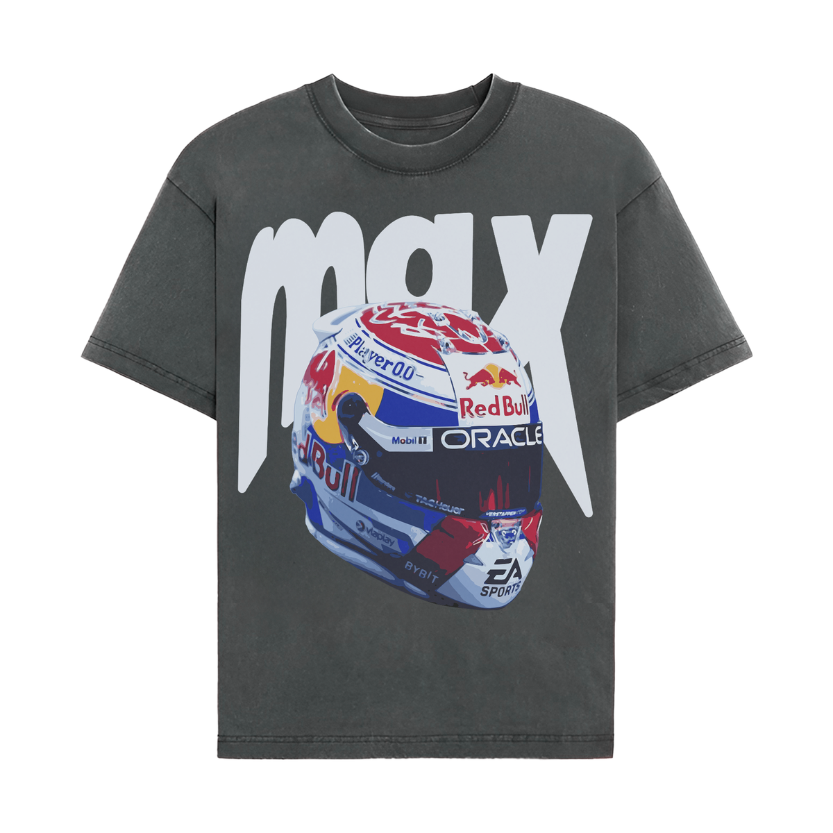 Verstappen Helmet Tee - Washed Black front