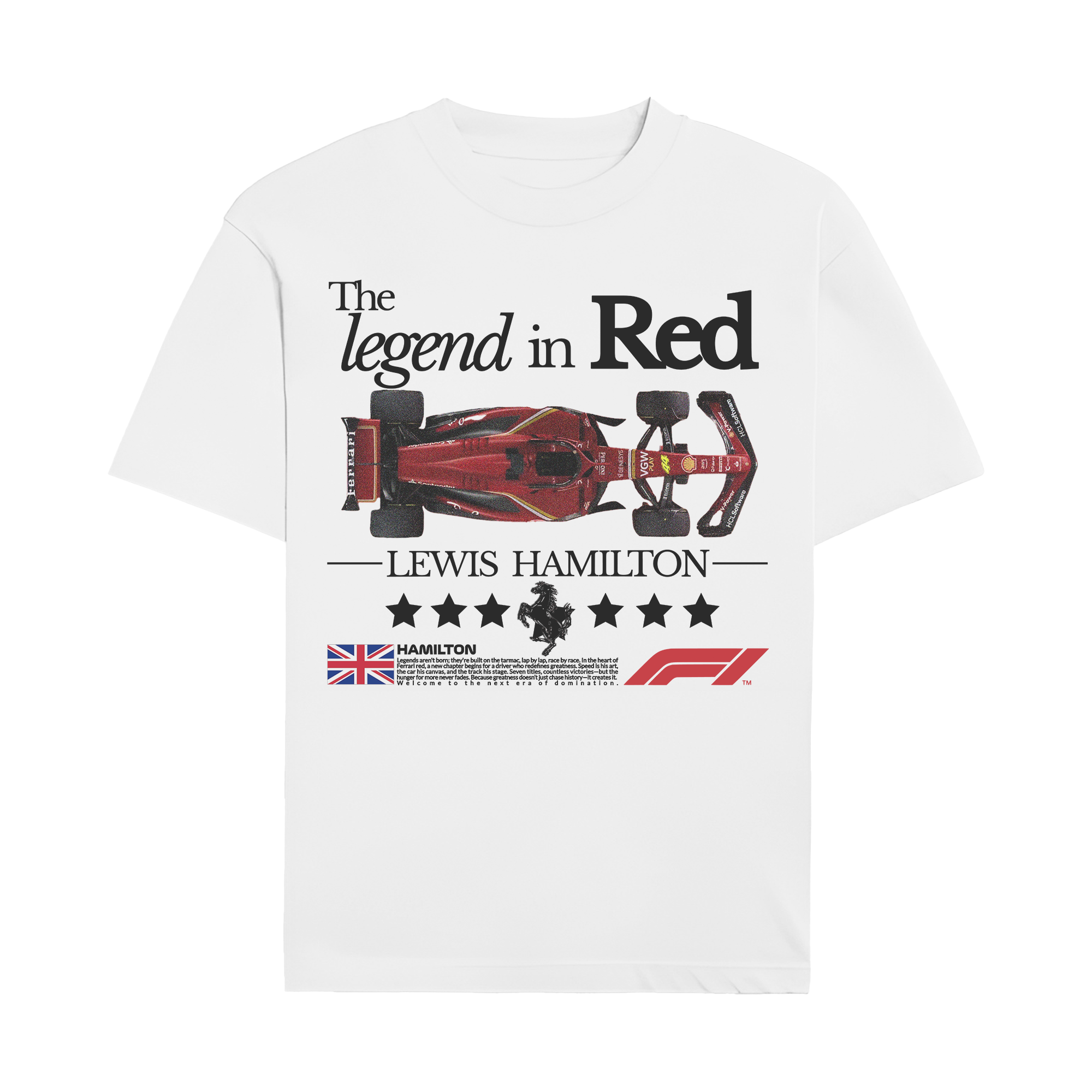 Lewis Hamilton Legend in Red T-shirt